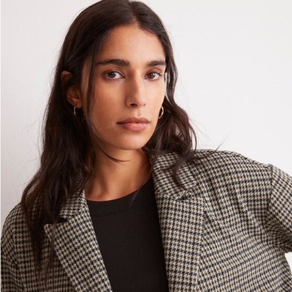 NWT Madewell Oversized Knit Blazer in Houndstooth Size M - Picture 4 of 12